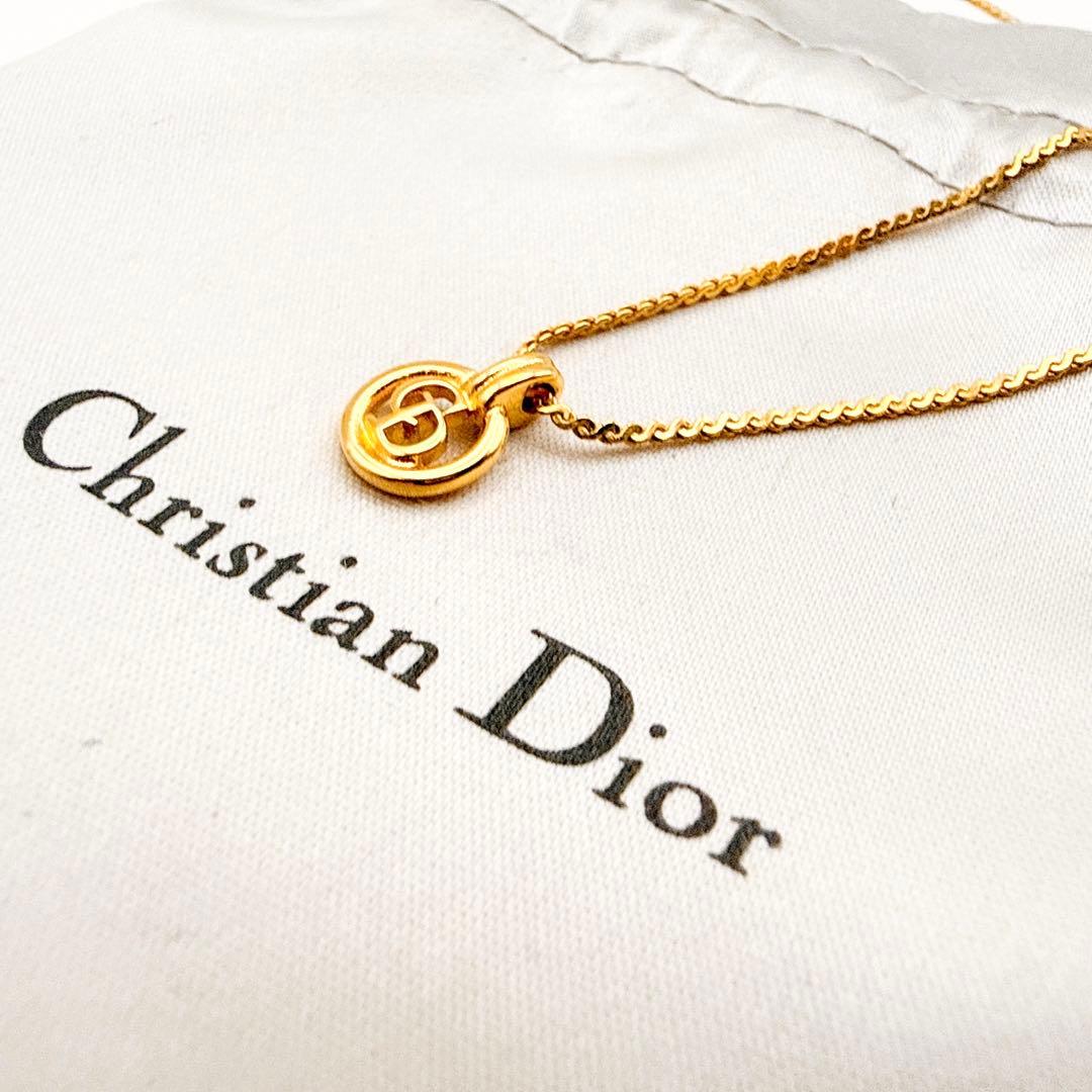 2912-1 極美品✨ Dior ネックレス CD ロゴ 希少 刻印