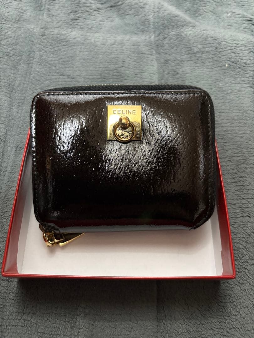 セリーヌ ケース SHEFFIELD 黒・茶×ゴールド金具