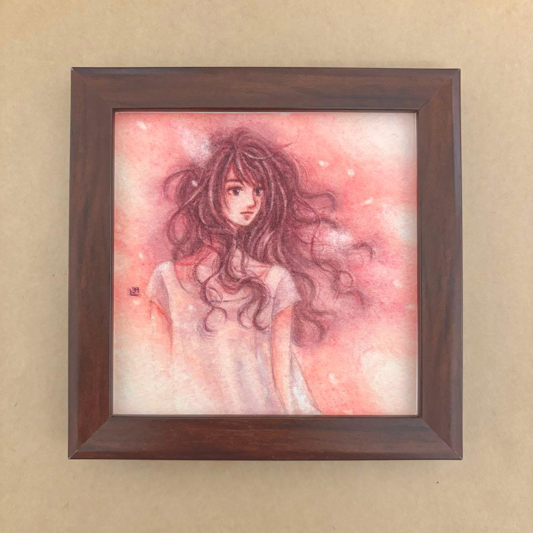 『置いていくもの』（手描きイラスト・オリジナル・絵画・水彩画・人物画・原画）