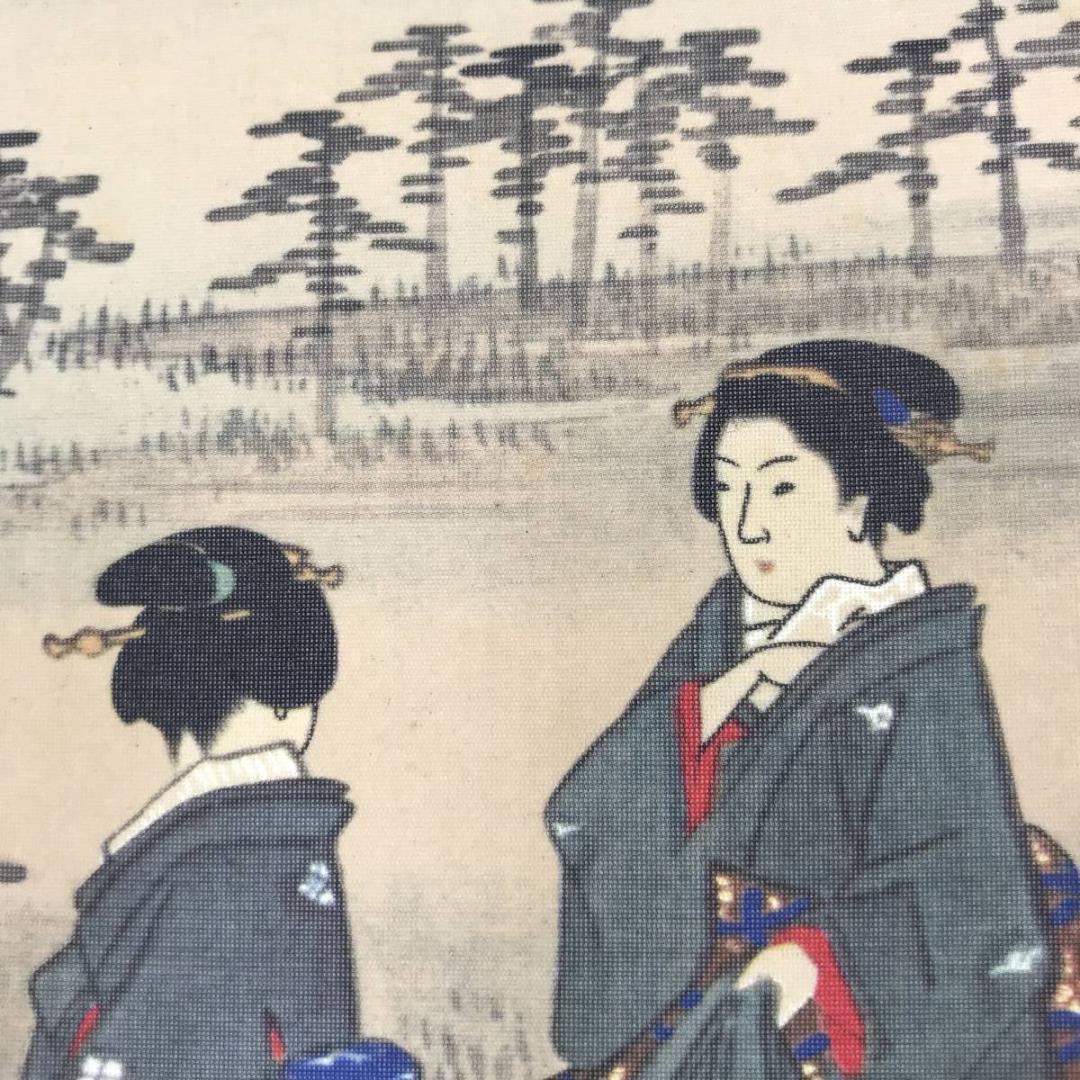 【複製】初代廣重/墨提花見二美人図/工芸品/掛軸☆宝船☆AB-589