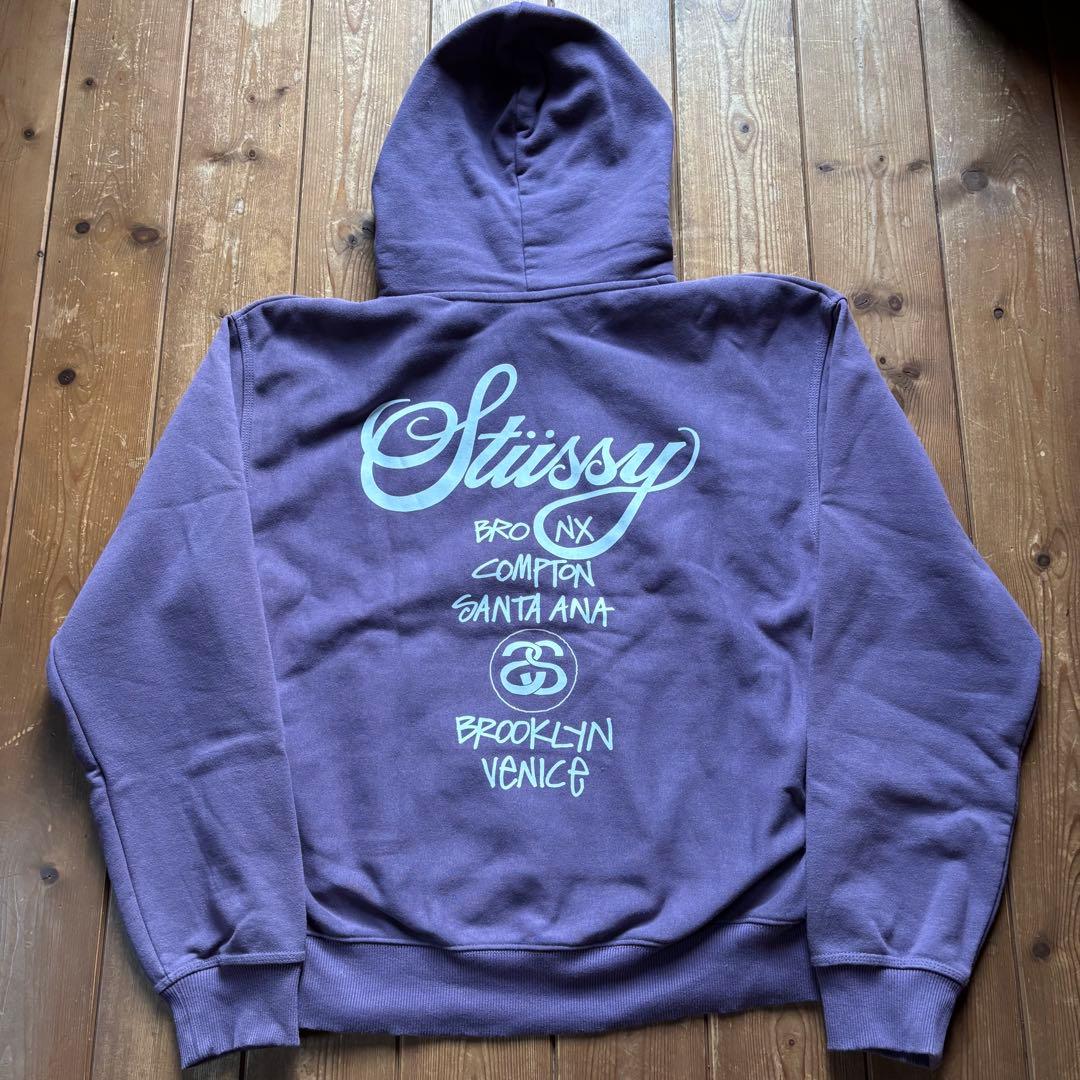 ‼️早い者勝ち‼️美品 Stussy パープル ジップアップパーカー