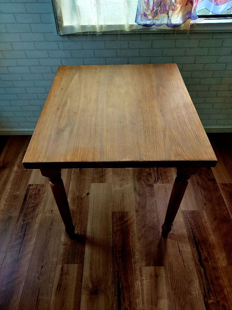 ひのきテーブル 無垢板 ろくろ足