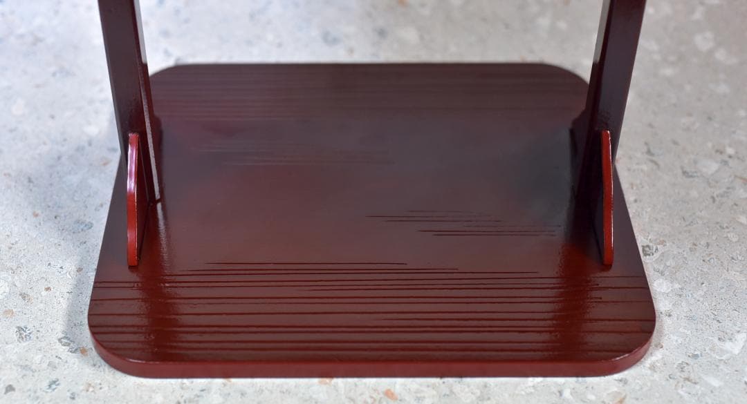 平安光入作 朱塗り小四方棚即中好写【極上品】お