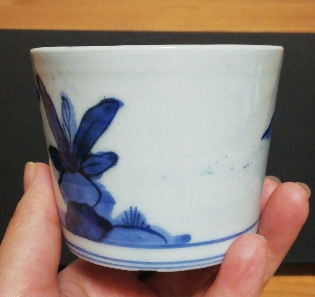古伊万里　染付　蕎麦猪口　人物図　四客　食器