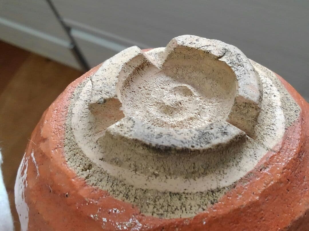 赤楽　茶碗　直しがいっぱい　楽　楽茶碗　茶道具　骨董品