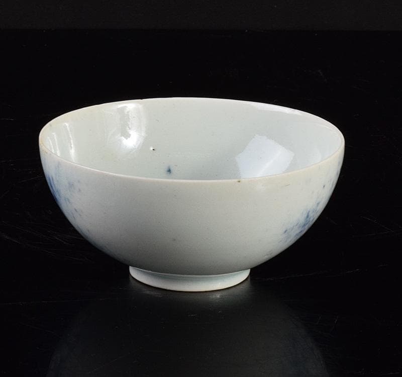 伊万里焼　古伊万里　初期伊万里吹墨染付　花文碗　時代箱　C　R5004