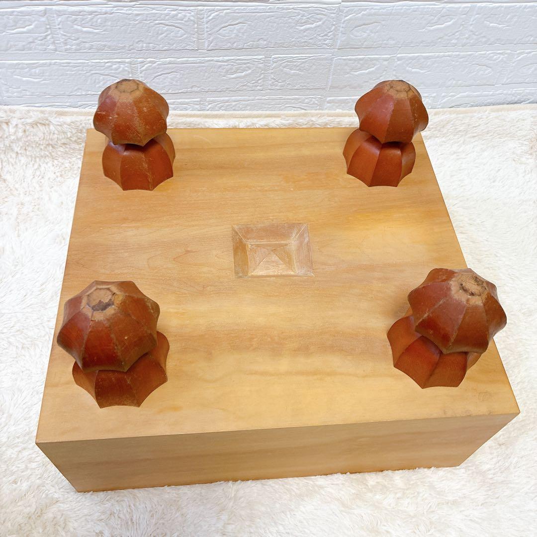 囲碁盤 基盤 板目 木裏 極厚 6寸 へそあり 脚付 高級 骨董 桐箱