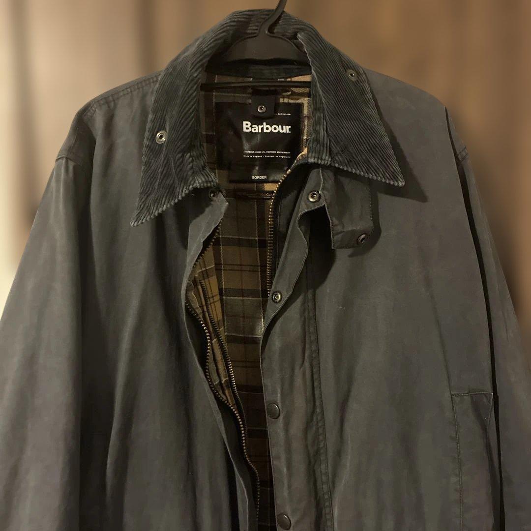 自*光様 希少品！　Barbour BORDER JACKET ネイビー　オイル
