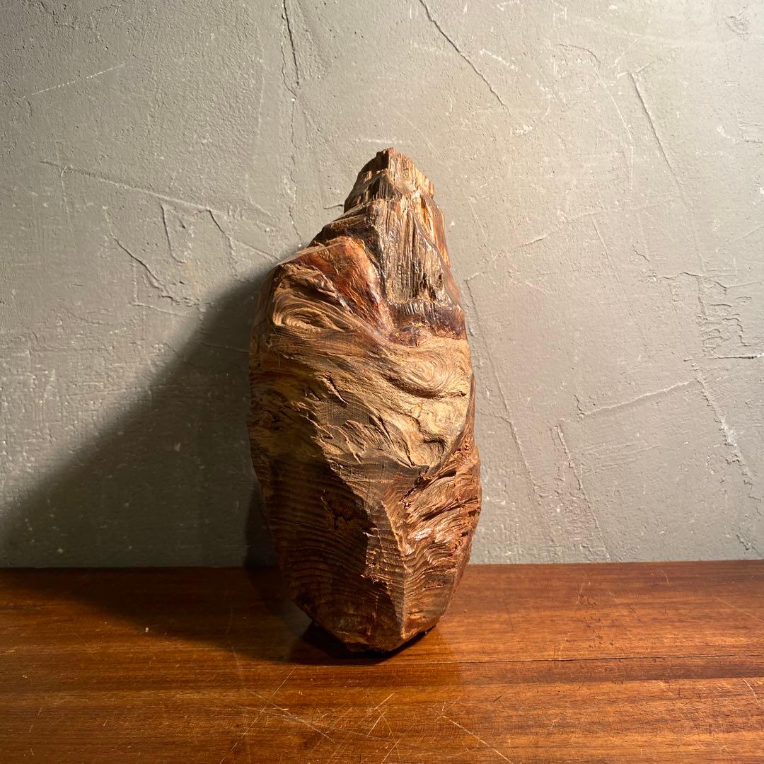 天然木 一刀彫り 木彫置物 オブジェ 伝統工芸 骨董品 時代物 達磨