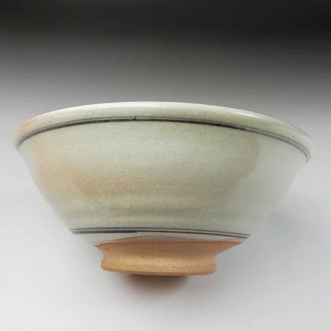 T360 茶碗 『色絵 露草』『平茶碗』『田中渓峰 造』 共箱 抹茶碗