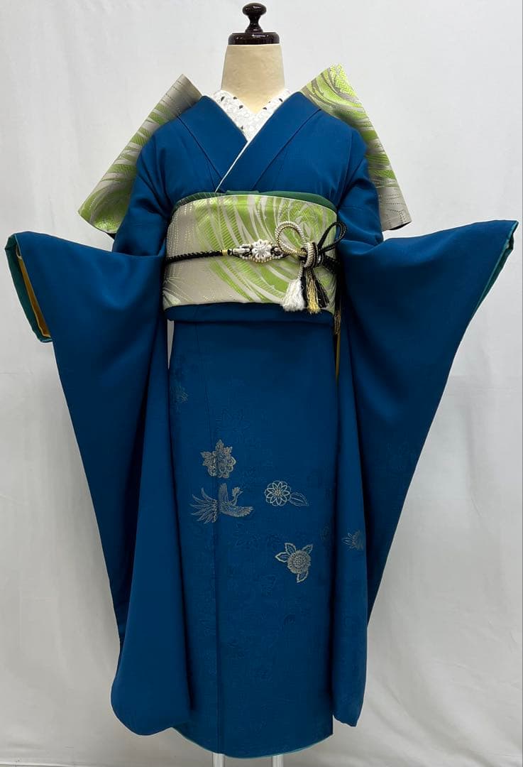 振り袖 フルセット 別誂長襦袢 高級寿光織 寛斎 落款 無地 パーティー 599