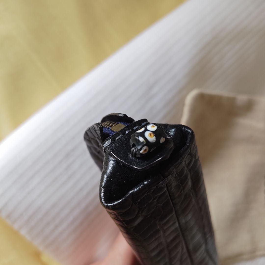 希少・未使用】エンリーベグリン クロコ型押し ペンケース トンボ玉 筆箱