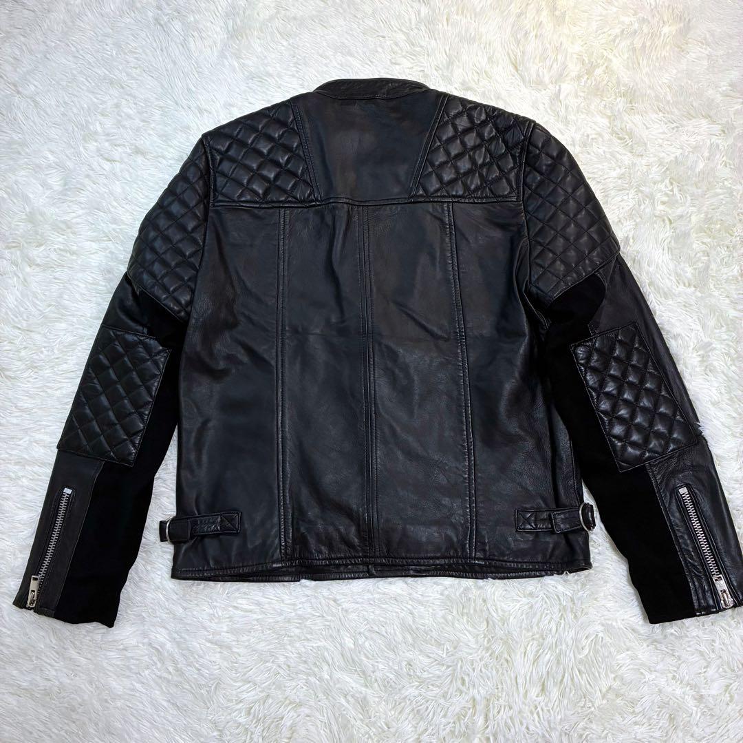 ボロンガロトレヴァー ライダース ジャケット セミダブル XL ラムレザー 黒