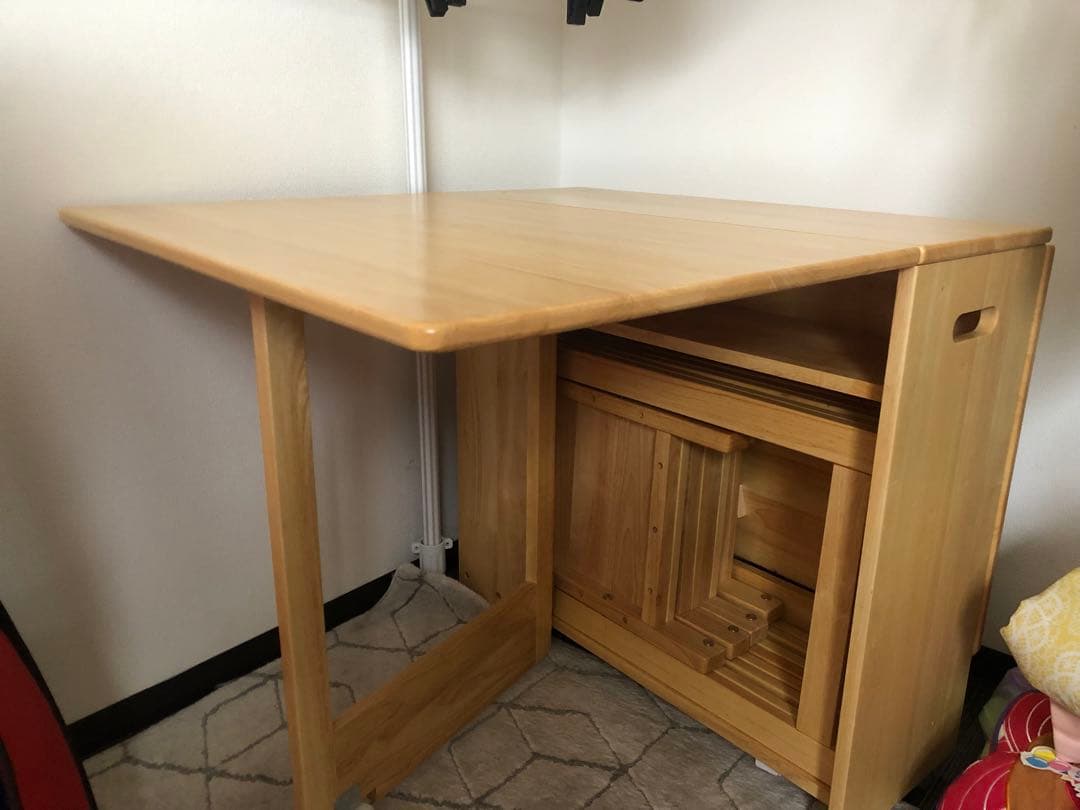 CAP①折りたたみ式ダイニングセット 木製 LOWYA バタフライテーブル