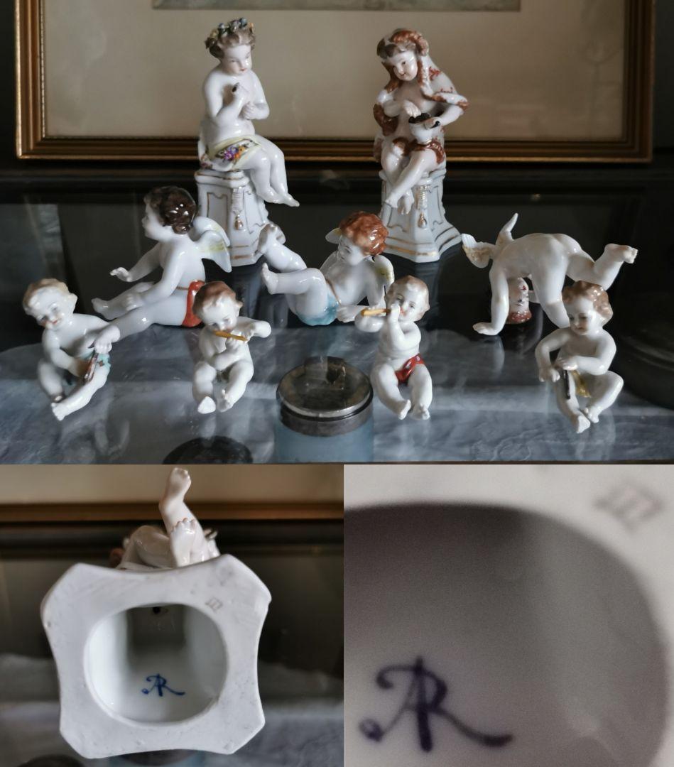 アンティークドイツ 18世紀初期マイセン希少ARⅢポーセリン人形 ポット