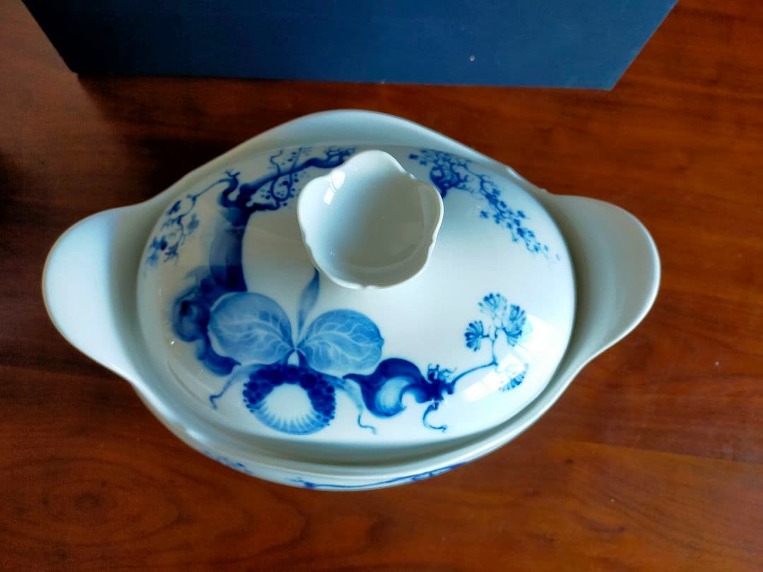 珍品☆美品【MEISSEN】ブルーオーキッド スープチューリン（大