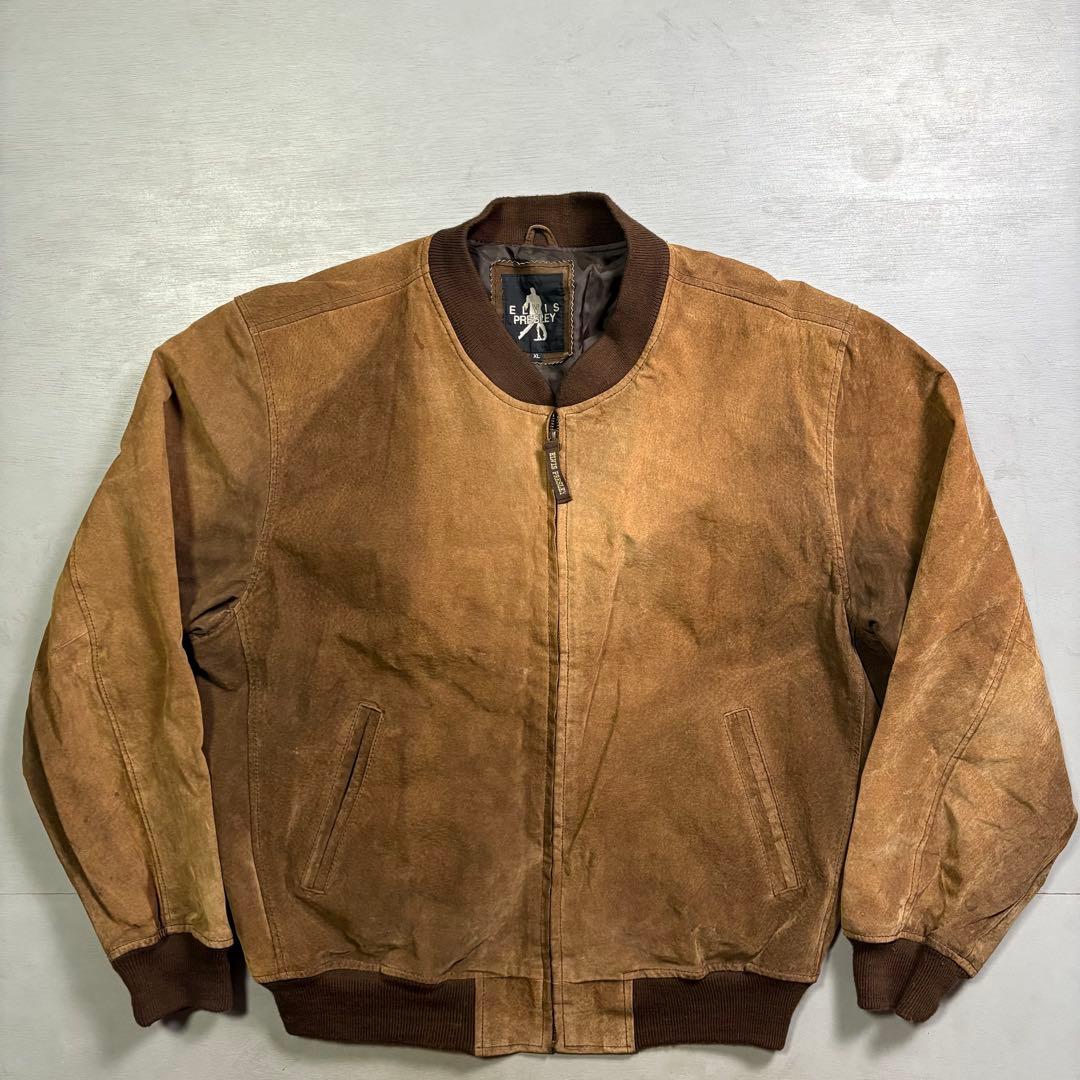 ELVIS PRESLEY レザースタジャン ブルゾン 豚革 短丈 XL