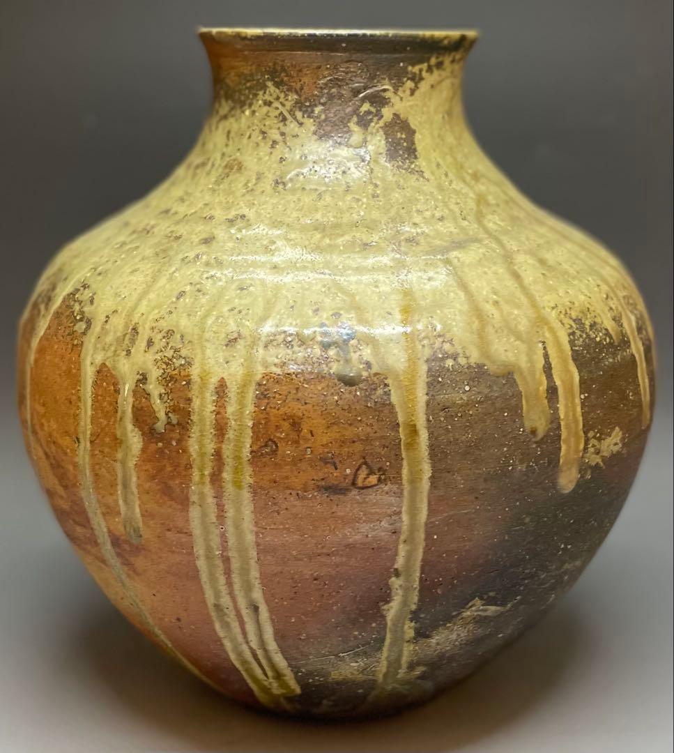 信楽焼　古信楽　壺　在銘　作家作品　b9597