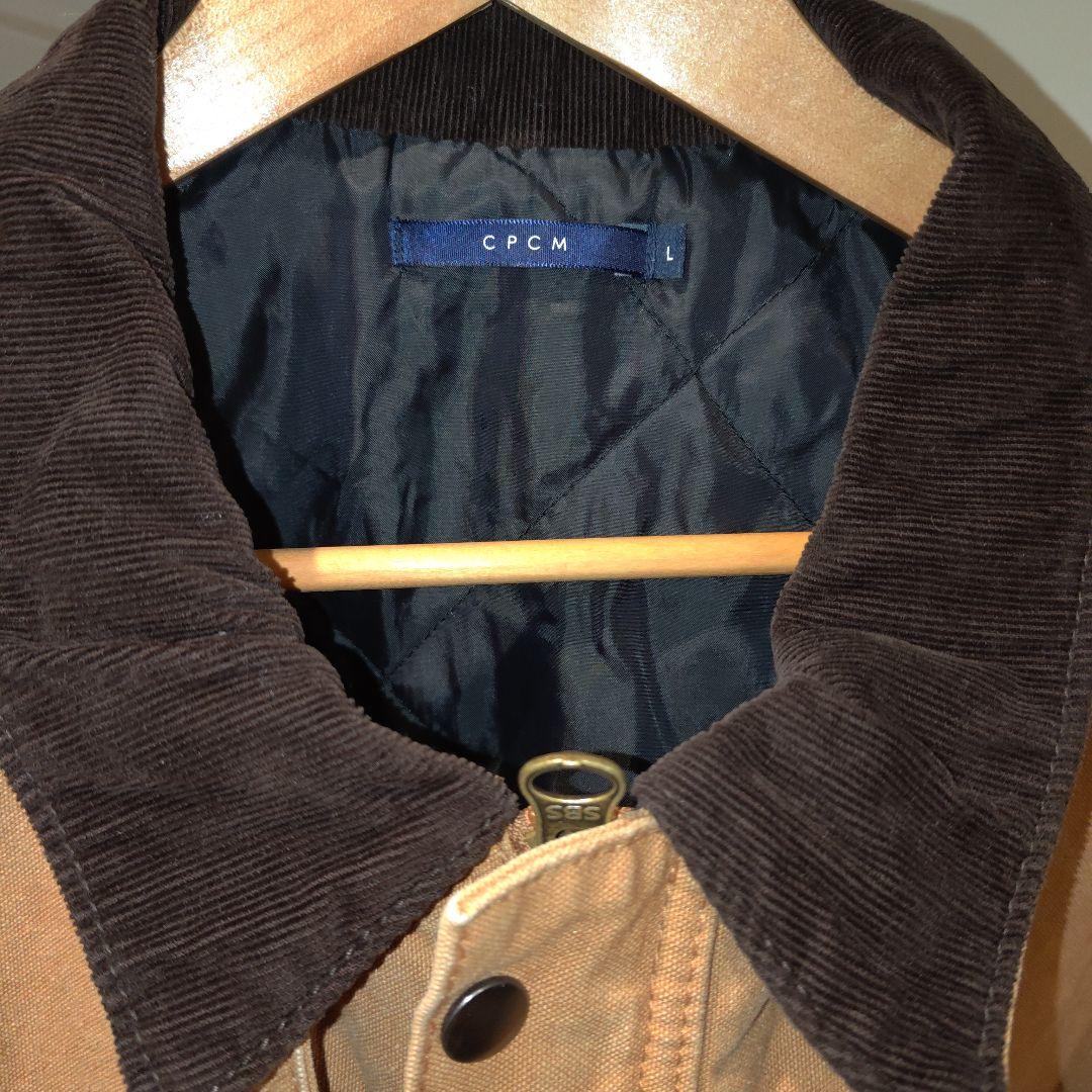 CPCM 襟コーデュロイワークジャケット キャメル Lサイズ