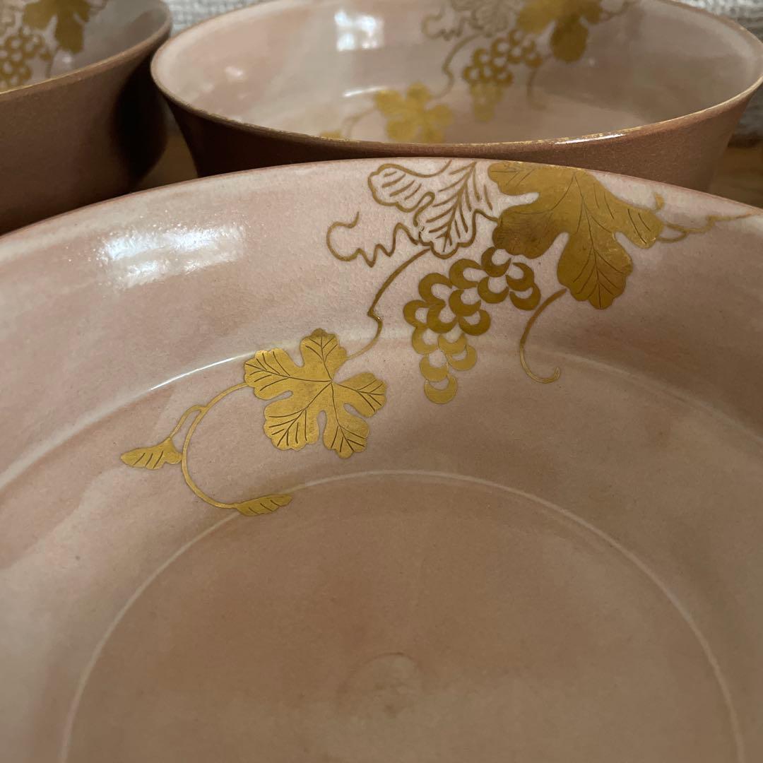 澤村陶哉 金彩葡萄紋向附 6客 鉢 - メルカリ