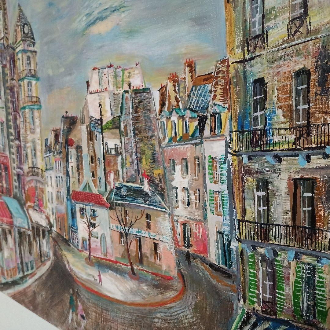 小澤勇寿郎　サン・タンドレ・デザール広場　美品の油絵