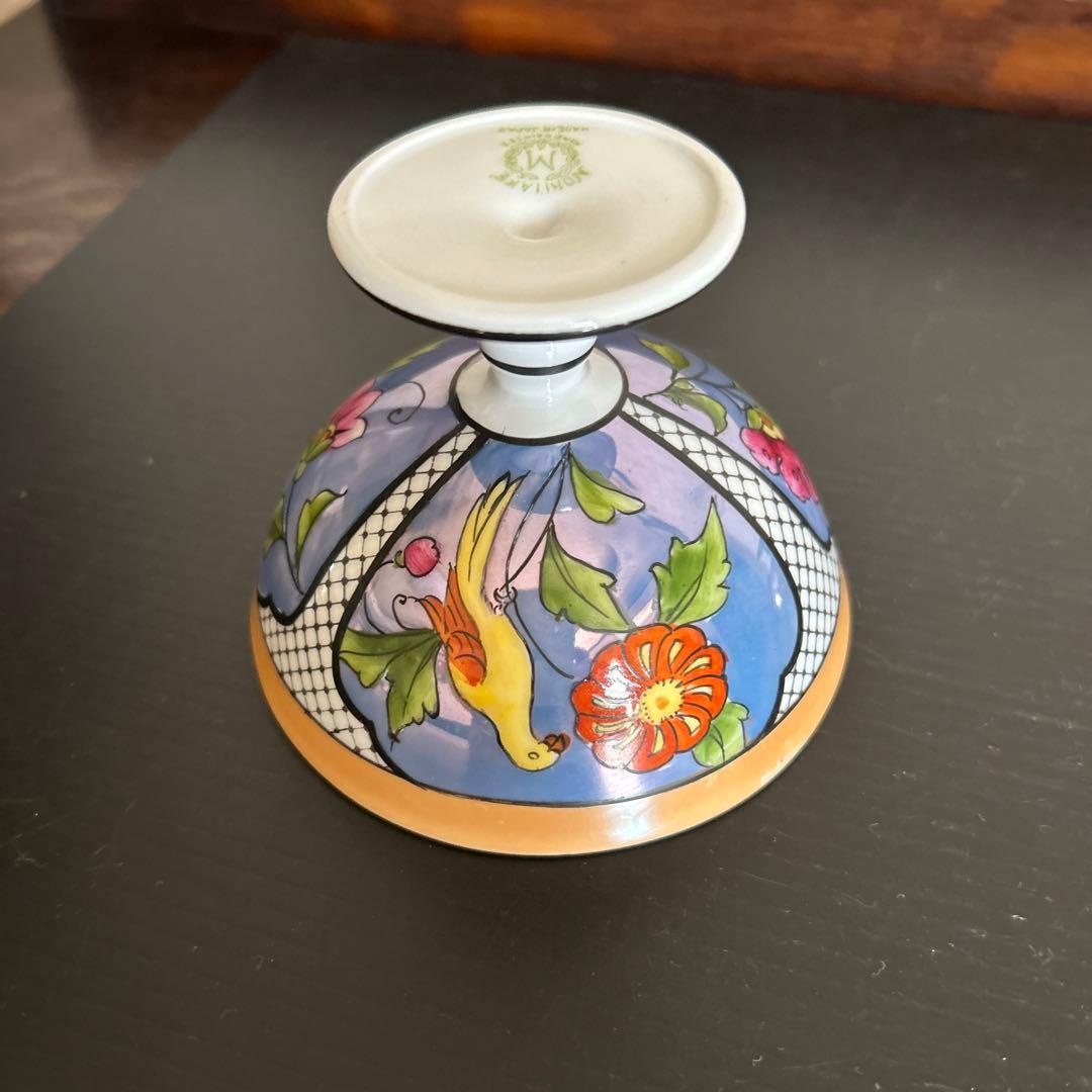 オールドノリタケ　ラスター彩 バード&フラワー図　カップ2客