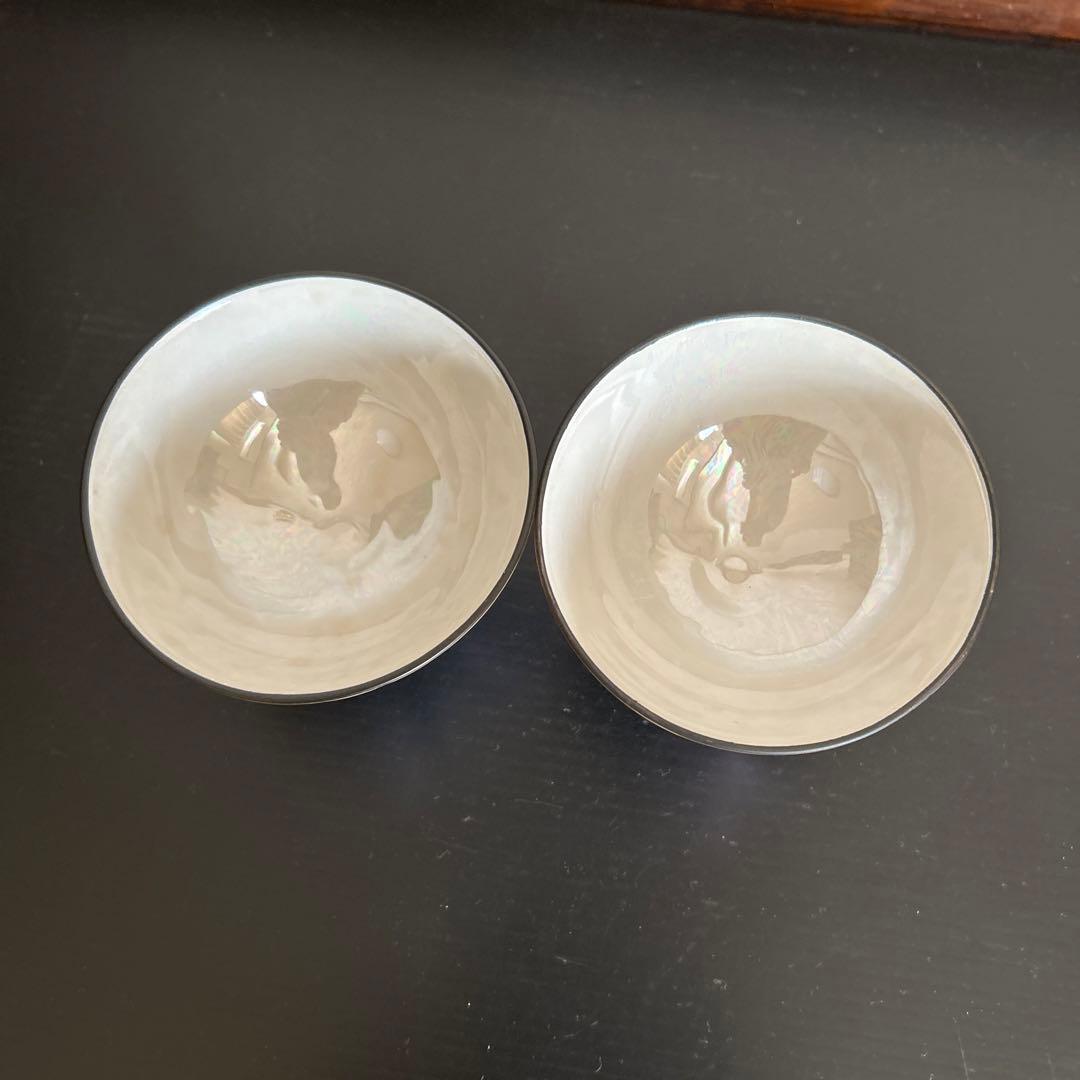 オールドノリタケ　ラスター彩 バード&フラワー図　カップ2客