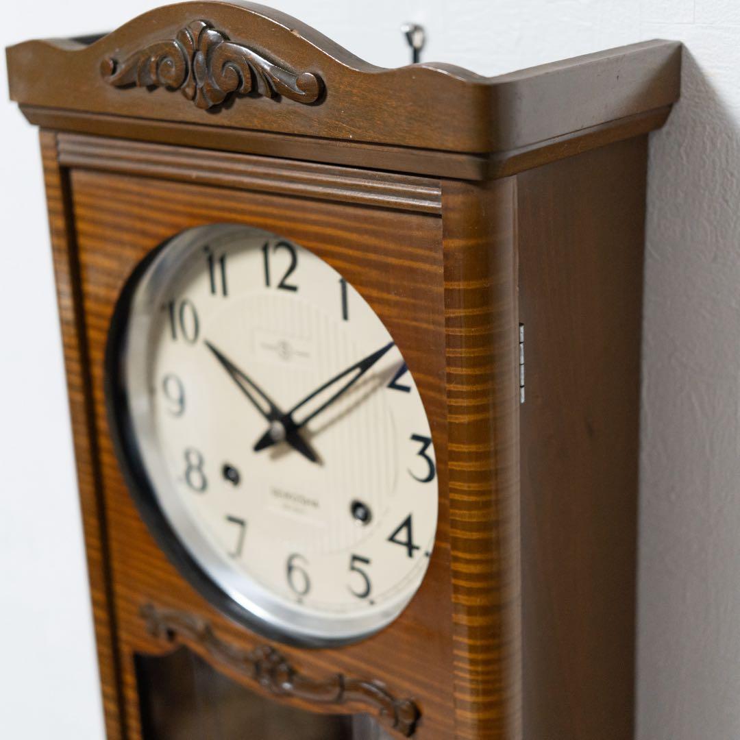 精工舎　柱時計　ボンボン時計　昭和　レトロ　オーバーホール済　動作品