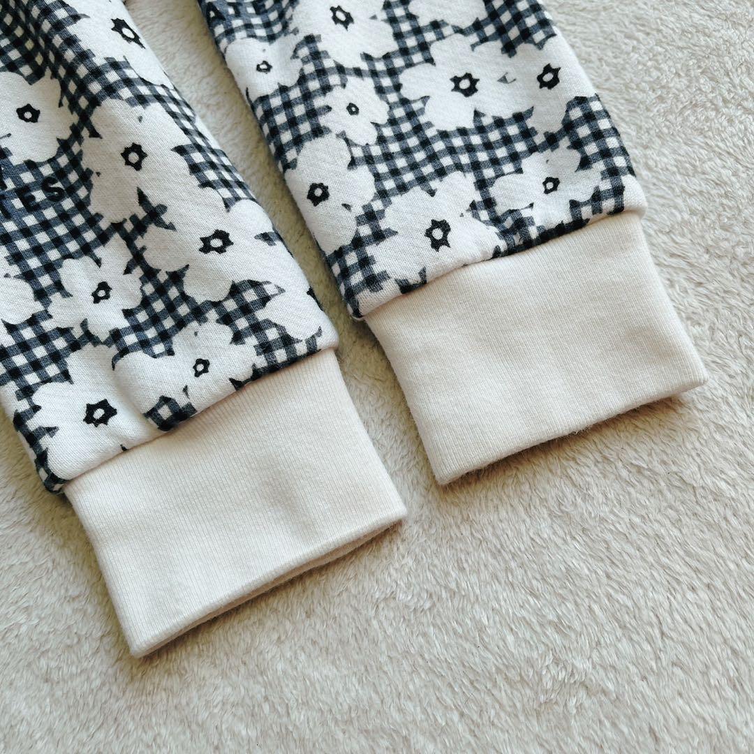 美品　パーリーゲイツ セットアップ　パーカー　スカート　チェック　花柄　裏毛