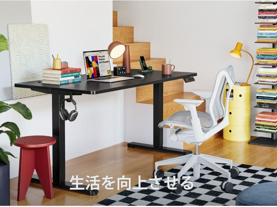 電動昇降デスク スタンディング 幅120cm 奥行60cm 高さ72-118cm