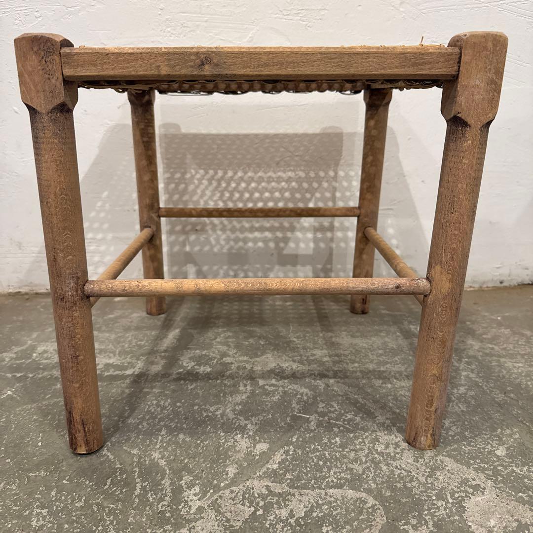 ヴィンテージ　ラタン　スクエア　スツール