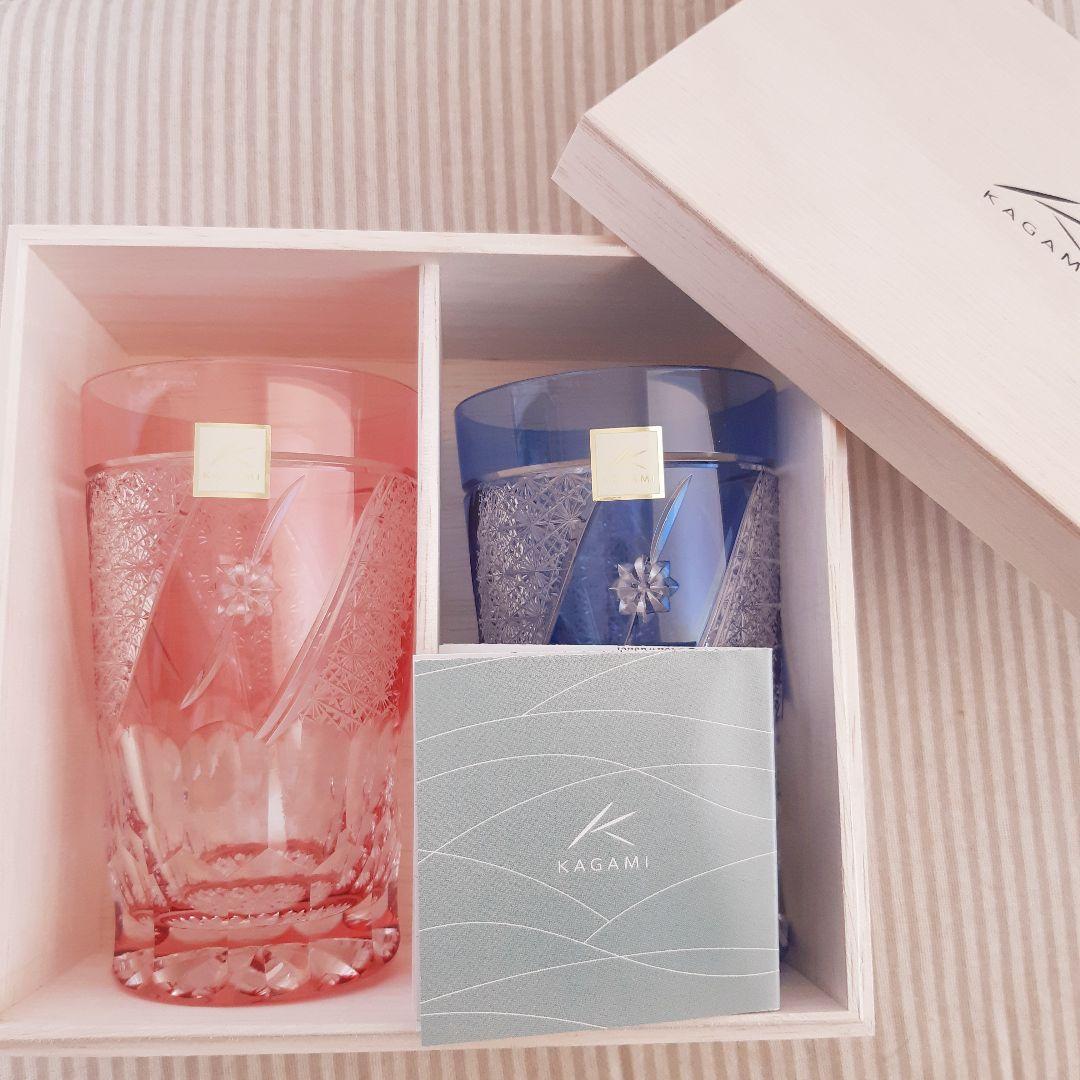 新品】KAGAMI CRYSTAL 篠崎英明氏作品 ペアタンブラー オン