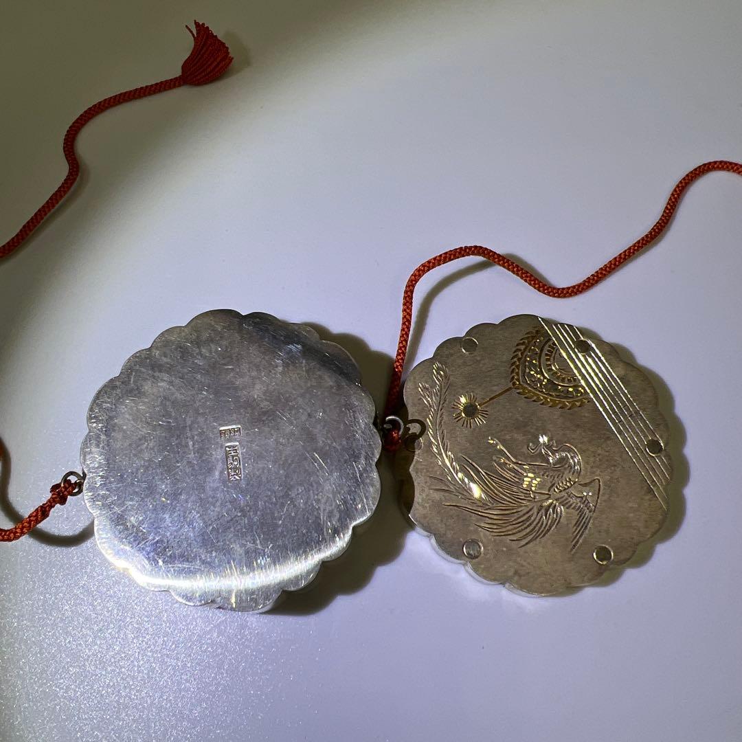 皇室ボンボニエール 鳳凰雅楽火災太鼓 純銀生駒製 共箱付 72g