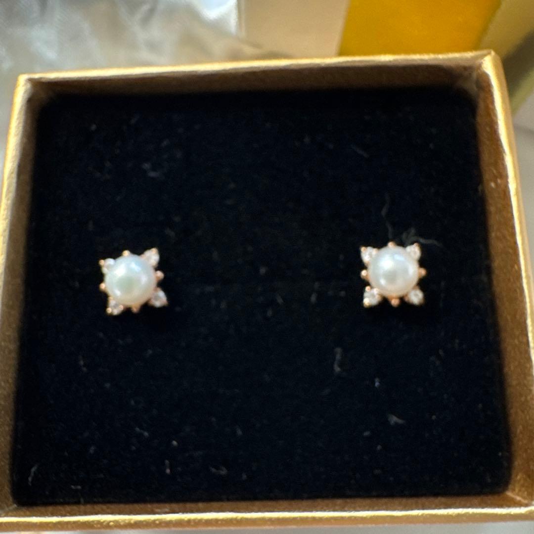 ete パールスタッドピアス 18kYG