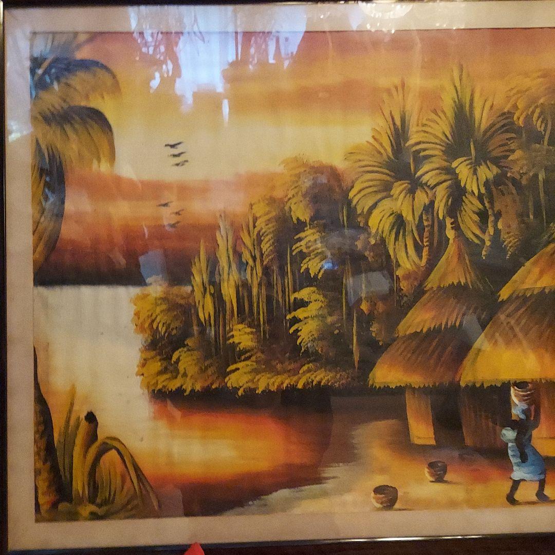 特大サイズ　アンティーク　風景画　外国