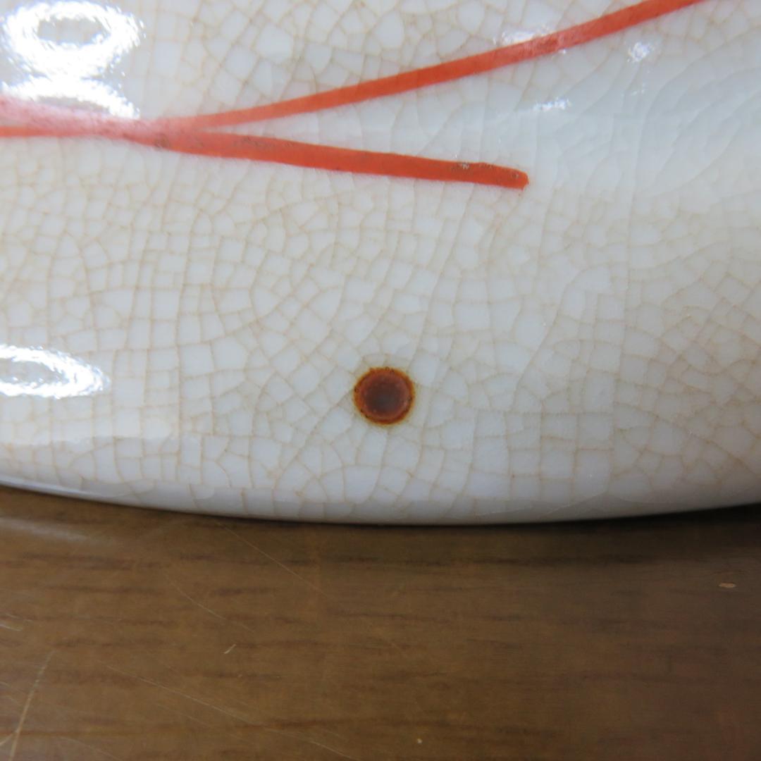 大皿 色絵 赤絵 童 中国 角福 銘 中華 あそび 窯傷