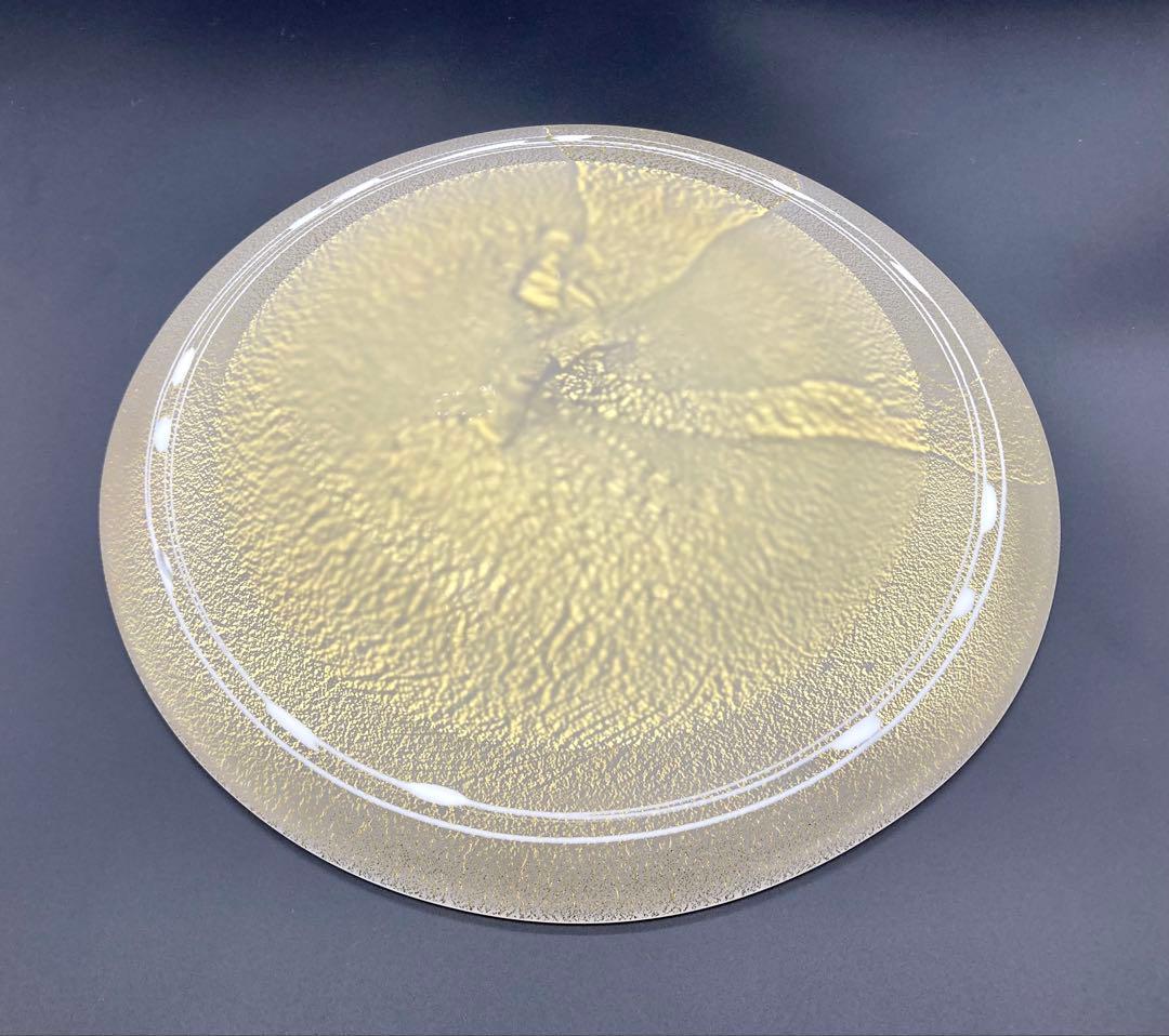 栗原豊生作 金彩ガラス鉢 美品 上越クリスタルガラス 伝統工芸品
