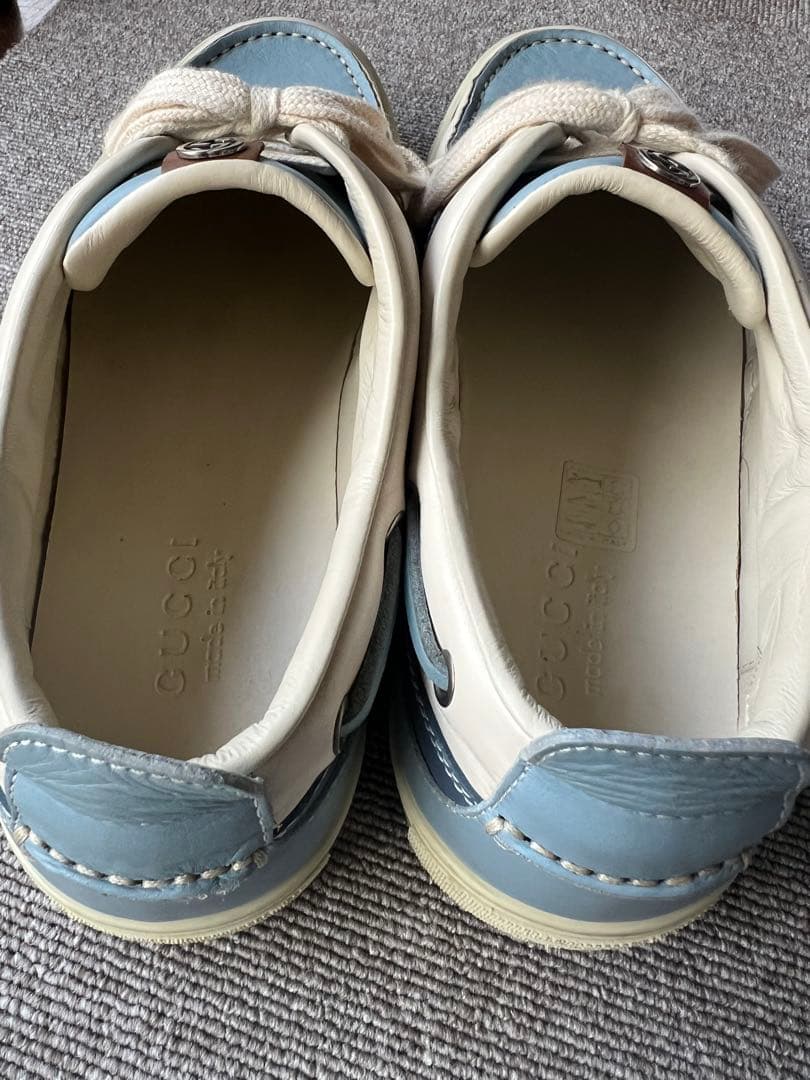 GUCCI デッキシューズ 青/アイボリー