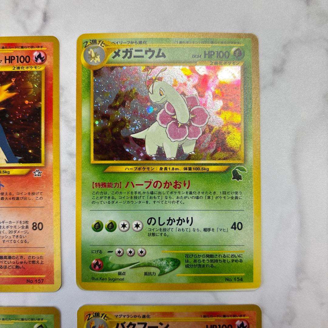 オーダイル メガニウム バクフーン ポケモンカード 旧裏 3枚セット