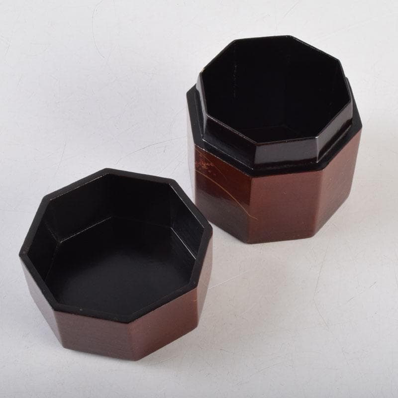 茶道具 山中塗 道場宗廣作 宗観好 一閑 八角茶器 共箱 V