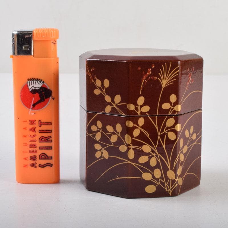 茶道具 山中塗 道場宗廣作 宗観好 一閑 八角茶器 共箱 V