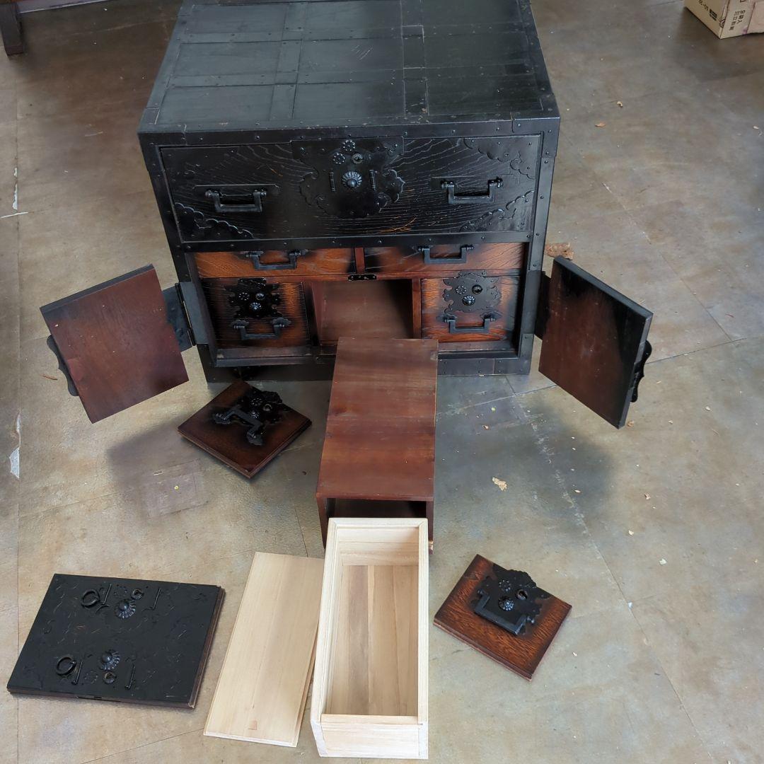 れいちゃん様専用 箪笥 古材 古金具 引き出し 隠し箱 手提げ 飾り棚