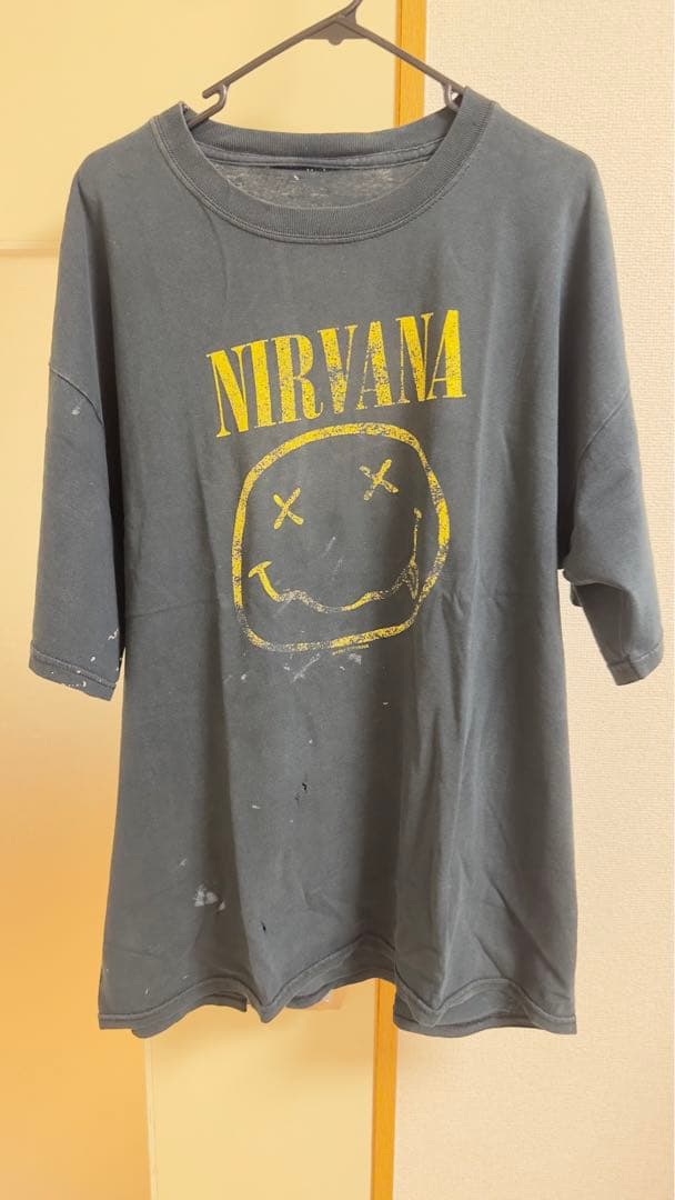 NIRVANA スミルースマイルロゴ Tシャツ ブラック