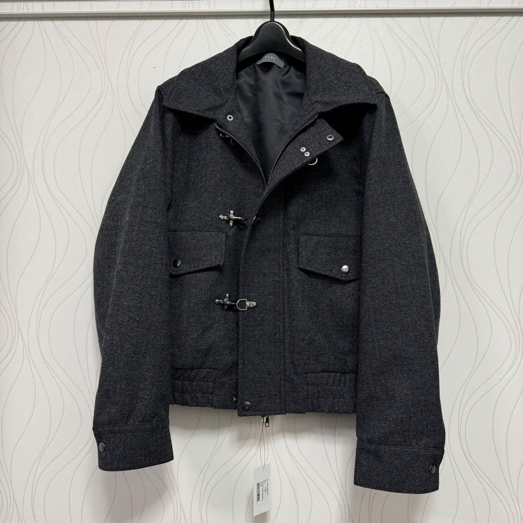 clel Ｍサイズ ウールブレンド ヘリンボーンツイードファイヤーマンブルゾン