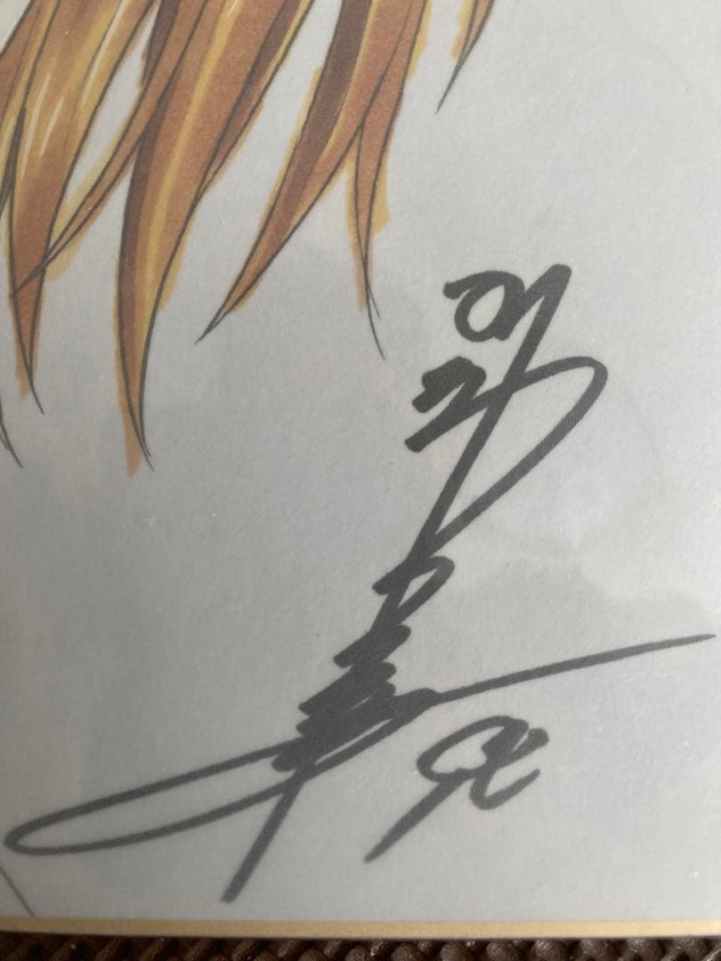 かわらじま晃直筆イラストサイン色紙 森雪 直筆色紙 原画付 森雪