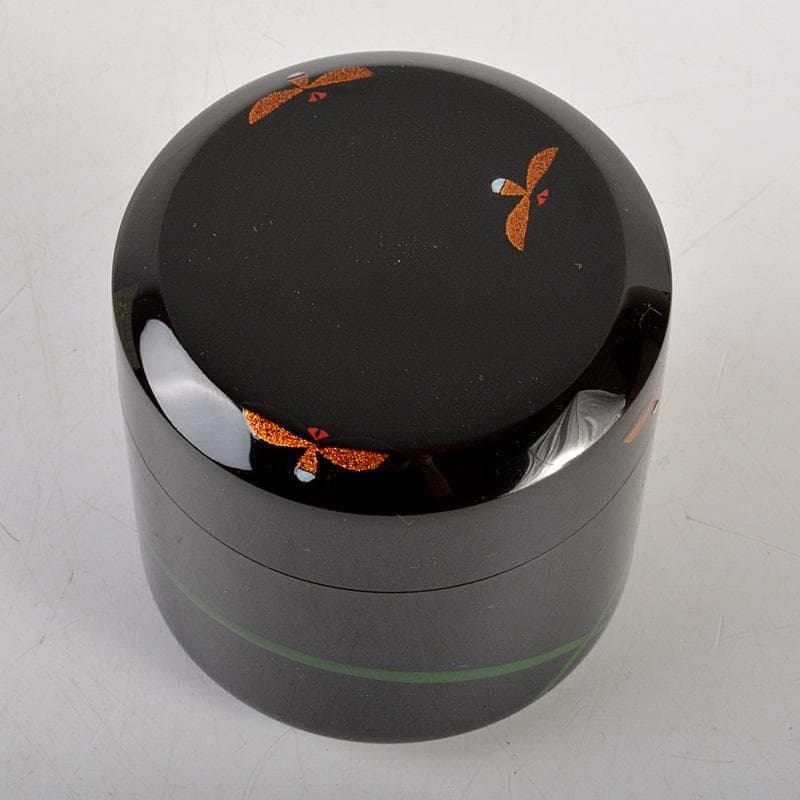 茶道具 中村宗悦作 即中斎好 螺鈿装飾 蛍早苗 雪吹棗 共箱 V