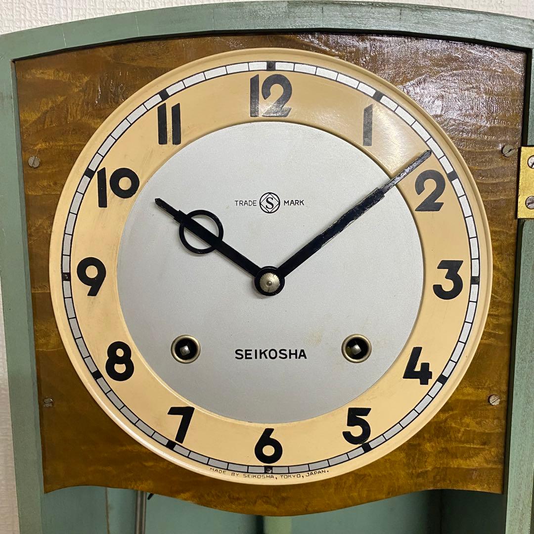 SEIKOSHA 昭和レトロ ゼンマイ時計 グリーン No.1753
