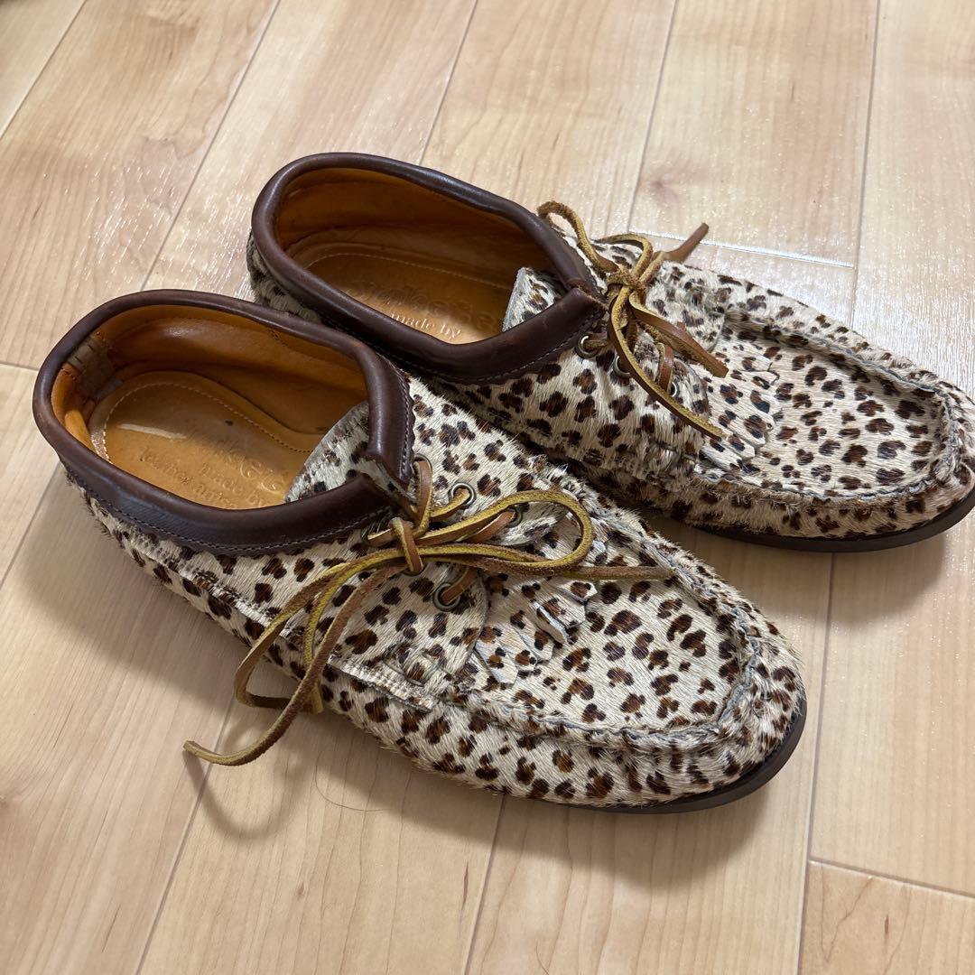 y2k Yuketen ヒョウ柄モカシンシューズレオパードデッキシューズ