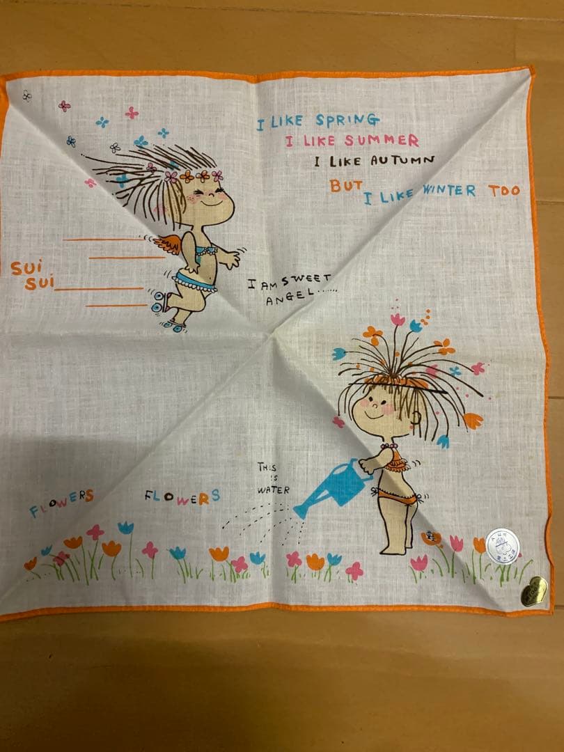 未使用　水森亜土　ハンカチ 4枚　昭和　当時物