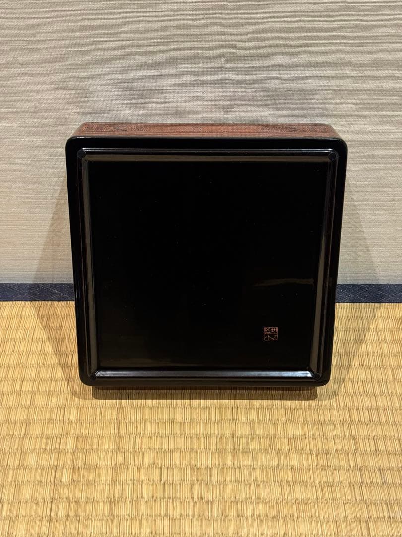 讃岐漆器 筒井隆之 造 蒟醤塗 三段重箱 伝統工芸 讃岐 香川漆器 茶懐石道具